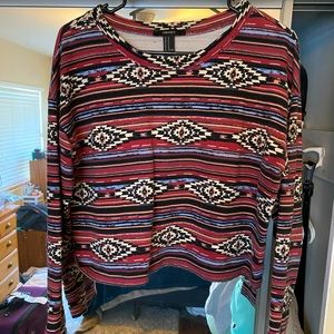 🌟5/$30 - Aztec Pattern Long Sleeve Crop Top